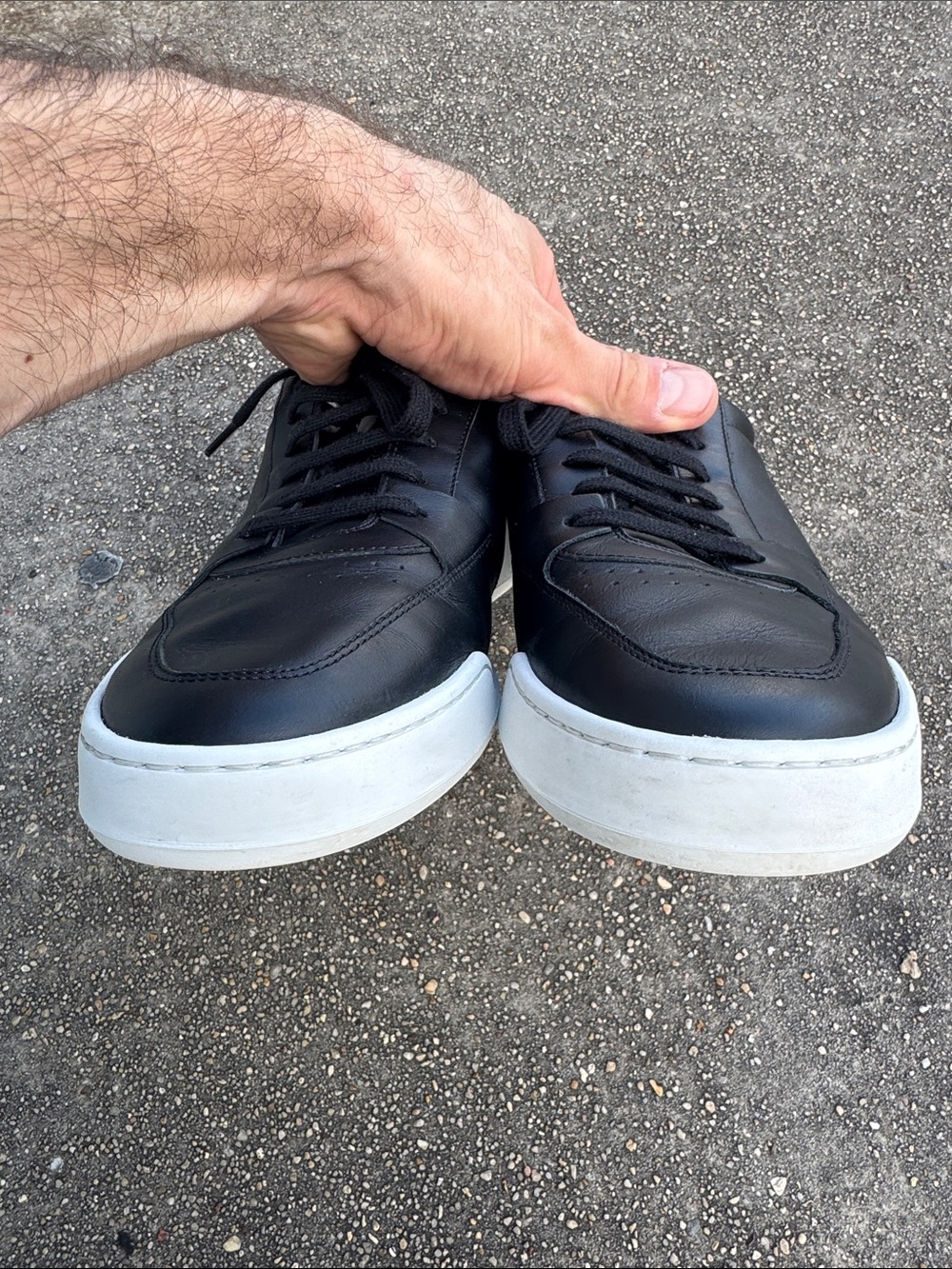 Oliver Cabell Black Leather Sneakers with White Soles 42 EU/9 US - Made In Italy - Picture 5 of 12